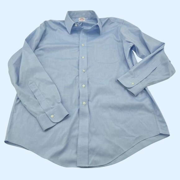 Brooks Brothers Mens Non-Iron Traditional Fit Dress Shirt Size 15.5/33 Blue - Picture 2 of 6